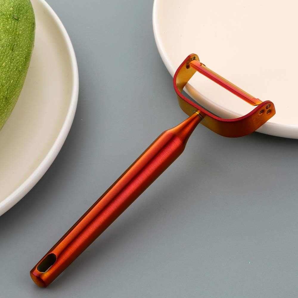 Stainless Steel Vegetable Peeler Gold 2 Pieces, with Potato Eye Remover & Swiveling Twin Blades, Y Shaped Titan Potato Peeler for Fruit & Veggie, Dishwasher Safe