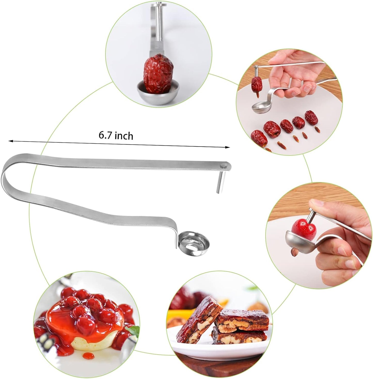 Vegetable Corer Tool, 6 Pcs Stainless Steel Fruit and Vegetable Corer Tools for Home Kitchen Cherry Pear Jujube Zucchini Chili