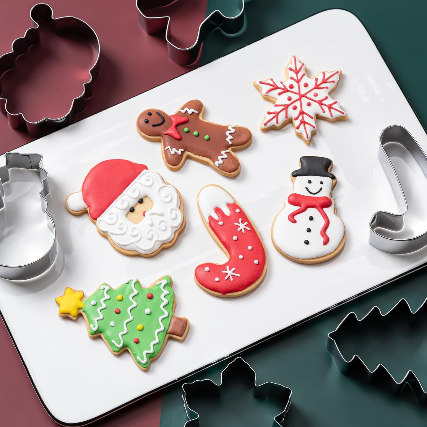 Biscuit Cutter Set, Round Cookie Cutters with Handle | 5 Pieces Stainless Steel Circle Professional Baking Dough Tools for Cake