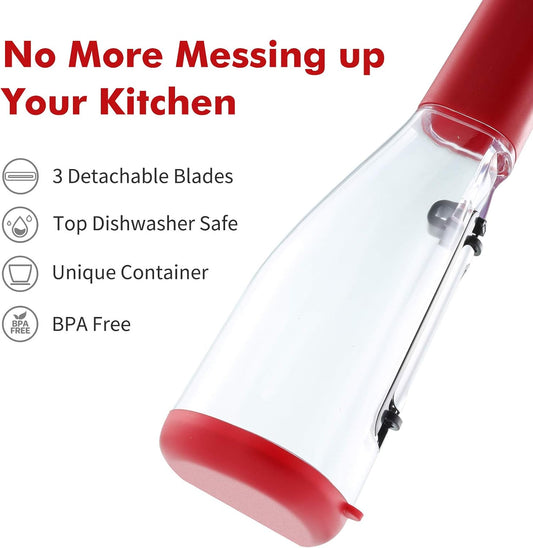 Vegetable Peeler with Container Kitchen Peeler, Slicer Shredders with 3 Interchangeable Blades Julienne Peeler for Veggies and Fruits