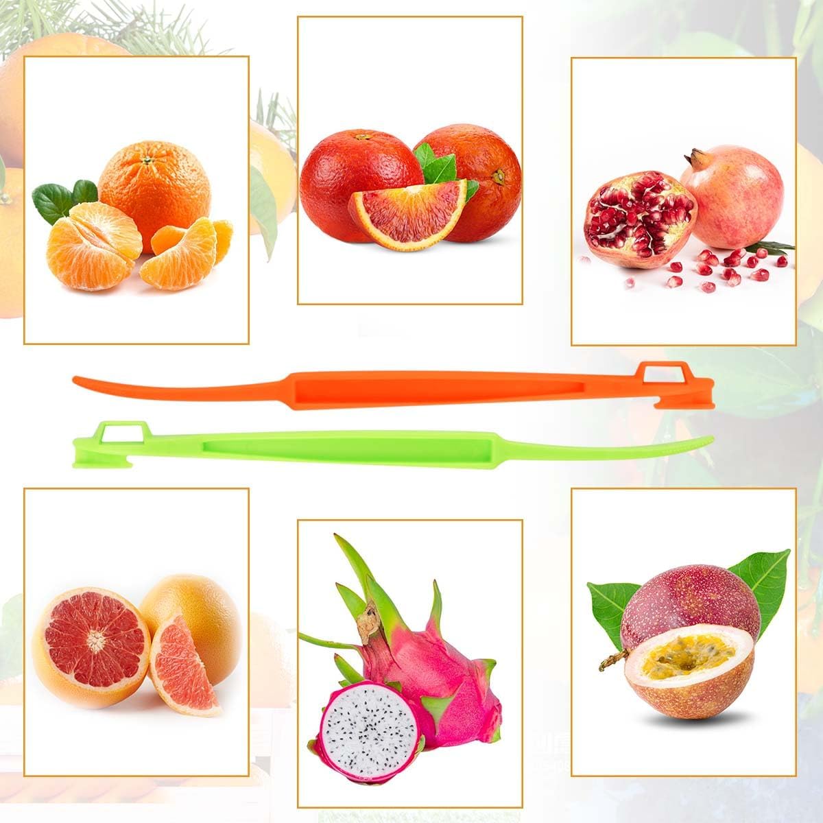 6 Pack Orange Peeler Tool Citrus Fruit Opener Kitchen Cutter Plastic Orange Peelers Tools Lemon Citrus Remover Easy Open Citrus Peel Cutter Vegetable Slicer Kitchen Accessories (Orange + Green)