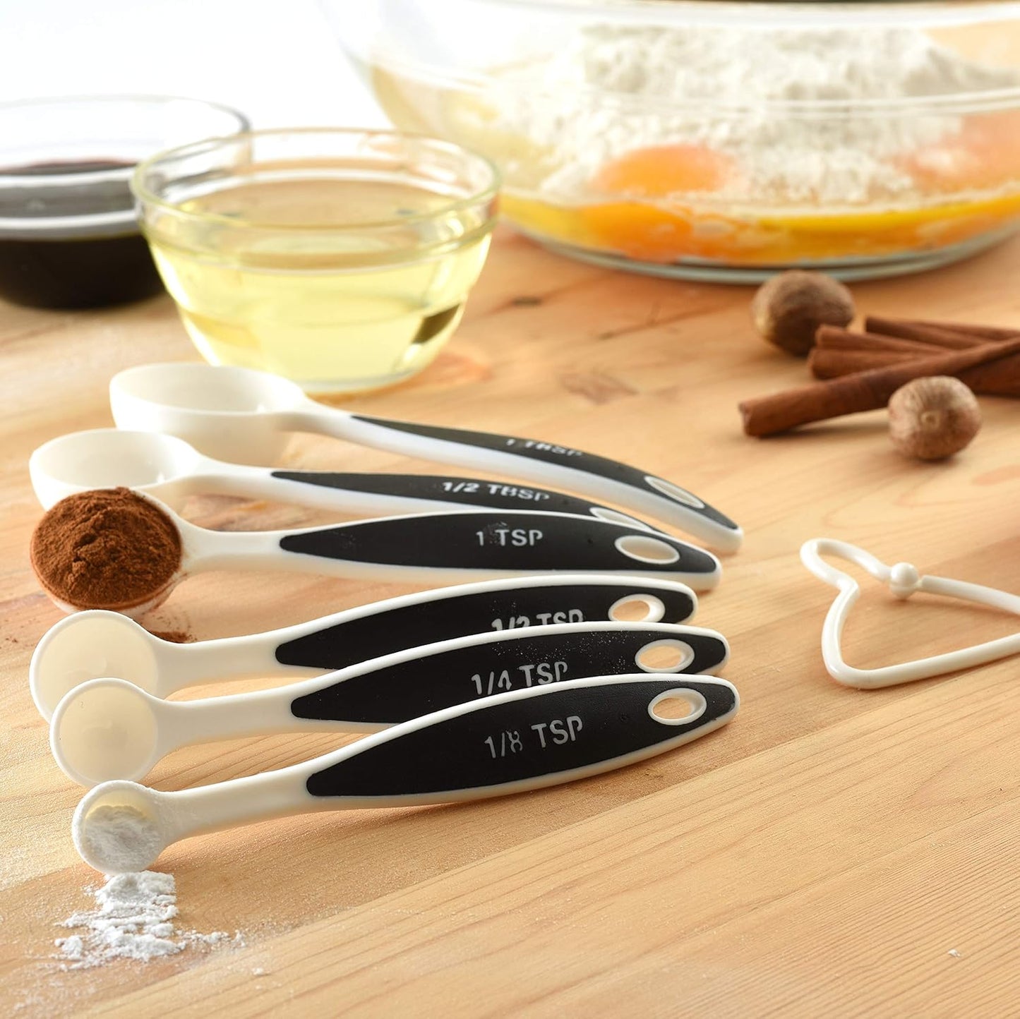 White Grip-EZ 6-Piece Measuring Spoons Set, One Size