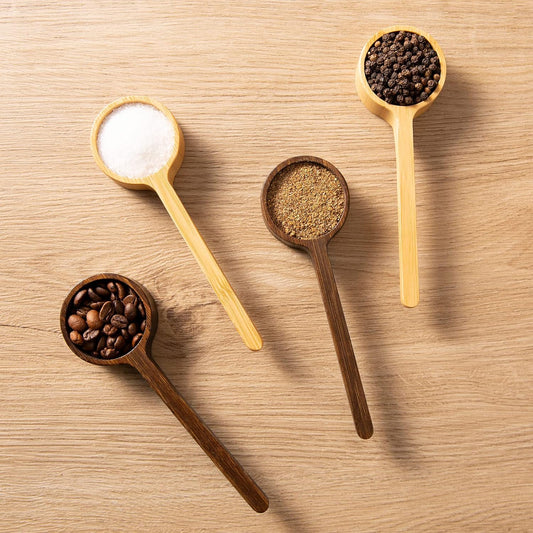 Bamboo Coffee Scoop Long Handle 10g Measuring Scoop for Deep Jars and Containers