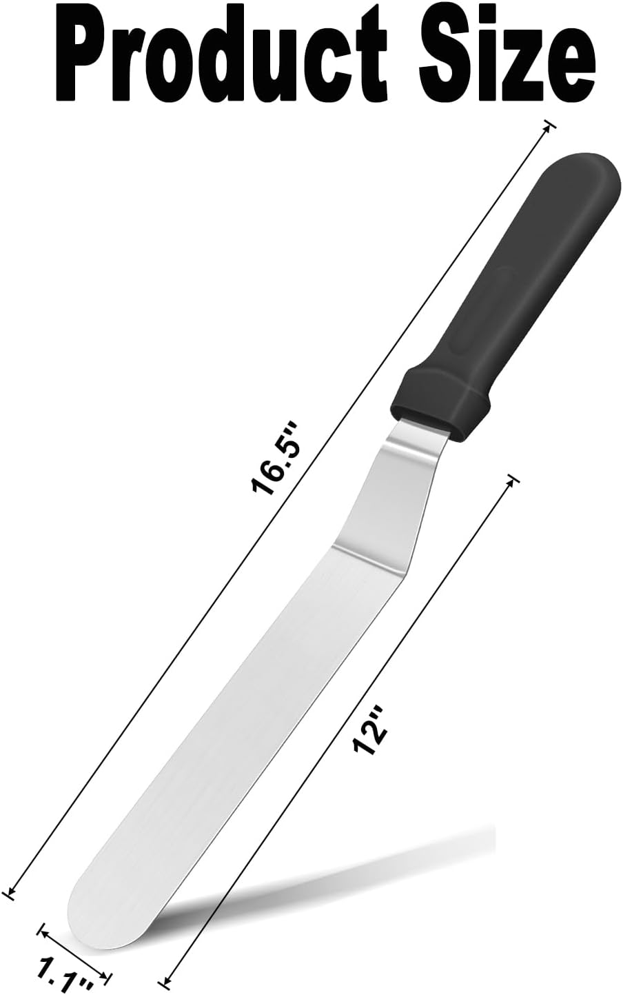 6" Small Angled Icing Spatula, Professional Food Grade Stainless Steel Cake Spatula with Sturdy & Durable Handle, Ideal for Frosting & Decorating Cakes, Baking