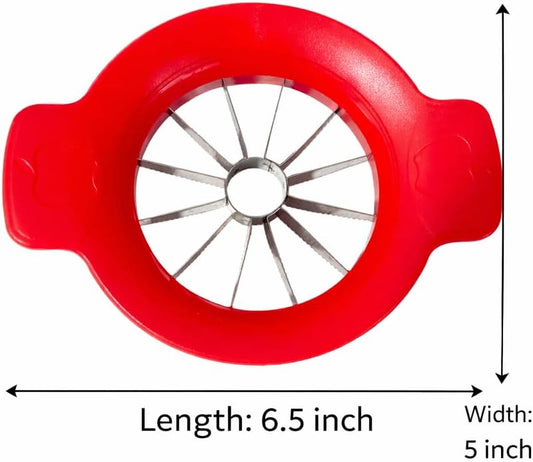 Apple Cutter Slicer Dicer Corer Pear Slicer 12 Slices Attached Safety Cover Protect Fingers while In-Use and Blades while in Storage Thin Apple Divider Pitter Stainless Steel Ultra-Sharp Blade