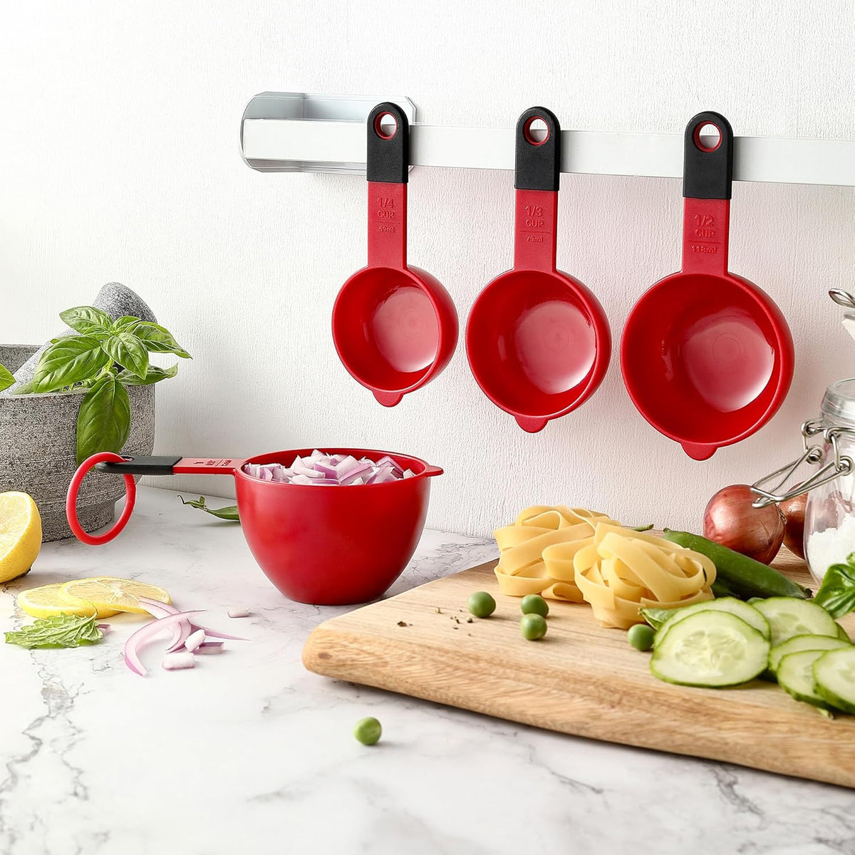 Magnetic Measuring Cups and Spoons Set of 9 - Mint