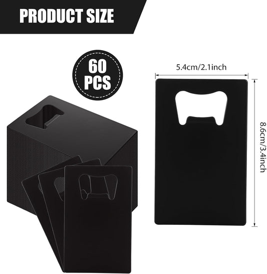 ABuff 60PCS Credit Card Bottle Opener Stainless Steel Beer Bottle Opener for Wallet Pocket, Pocker Cap Opener for Wedding Party Groomsmen Bridesmaid Gifts