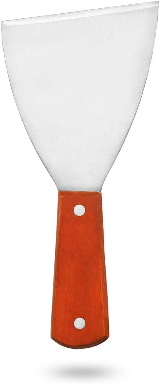 2PCS Stainless Steel Slant Grill Griddle Spatula Scraper | Heavy Duty Stainless Steel Grill Scraper Diner Flat Straight Blade
