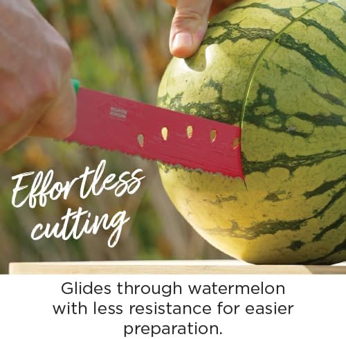Watermelon Knife, Serrated Fruit Slicer for Watermelon and Large Fruit, Long Blade for Clean Slicing, Easy Cutting Tool