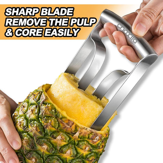 Pineapple Corer Large Stainless Steel Pineapple Corer Peeler Pineapple Cutter Fruit tool Easy Kitchen Tool - Large(4inch+)