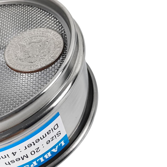 20 Mesh Lab Sieves 4" Diameter 304 Stainless Steel Wire Cloth Test Sieve for Industrial Laboratory Home