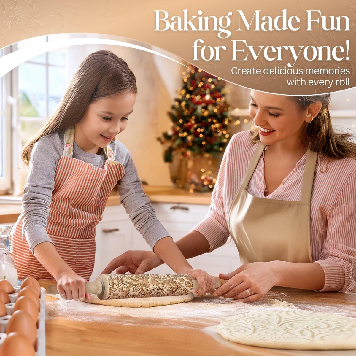Marble Rolling Pin with Cradle Stand, 10-Inch Dough Roller, White