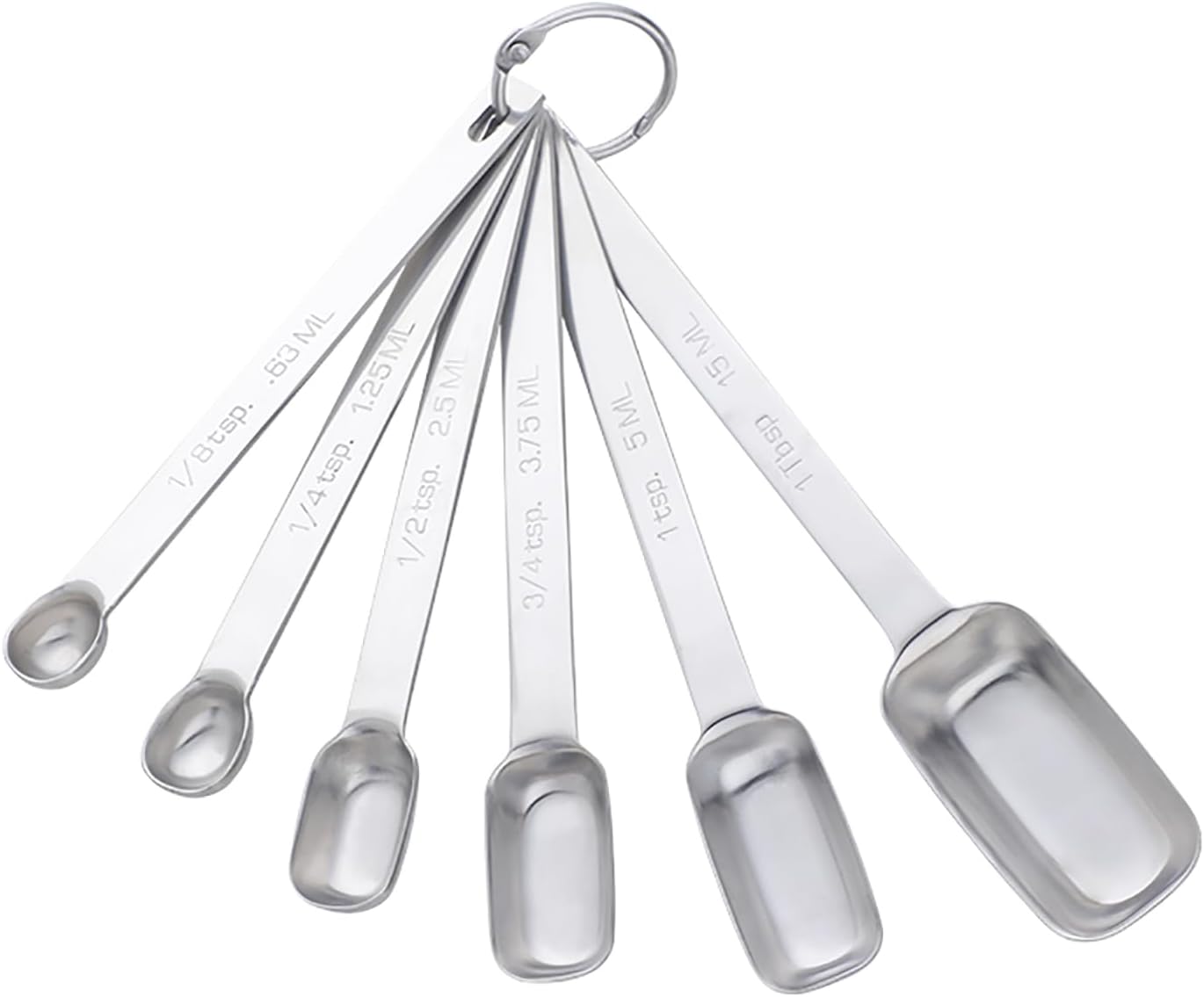 DOCBLACK Measuring Spoons, Heavy Duty 18/8 Stainless Steel Measuring Spoons Cups Set, Set of 6 for Gift Measuring Dry and Liquid Ingredients - Gold