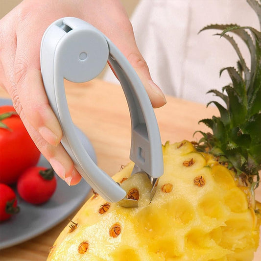Pineapple Corer and Slicer, Stainless Steel Pineapple Eye Remover Tomato Slicer Corer, Strawberry Huller Stem Remover Picker Tool, Multifunctional Kitchen Gadget for Fruit and Vegetable (3pcs-Blue)