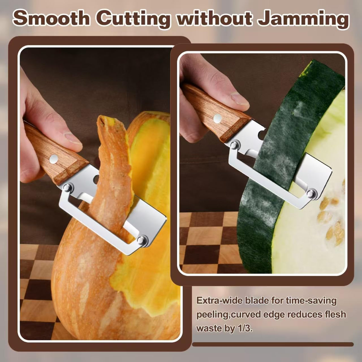 2 Pack Multi-Functional Vegetable Peeler with Ultra-Sharp Stainless Steel Blade, Ergonomic Wooden Handle, Built-in Bottle Opener, Ideal for Fruits, Potatoes, Carrots & More - Essential Gift Set