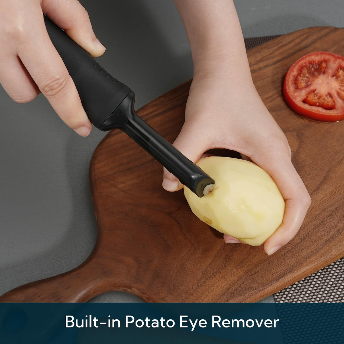 Magnetic Vegetable Peeler with Durable Japanese Stainless Steel Sharp Dual Blade, Magnetic Safety Cover, Large Non-Slip Handle with Potato Eye Remover, Dishwasher Safe Kitchen Fruit Peeler
