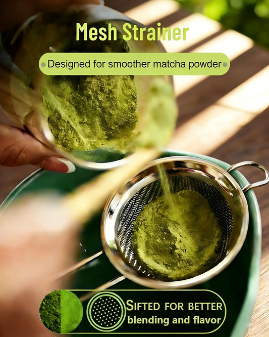 510mL Matcha Whisk Set: 8 Pcs Complete Ceramic Matcha Kit with Handcrafted Bamboo Chasen & Bowl - Frothy Tea Ceremony, Romantic Morning Ritual - Gift for Mom & Beginners