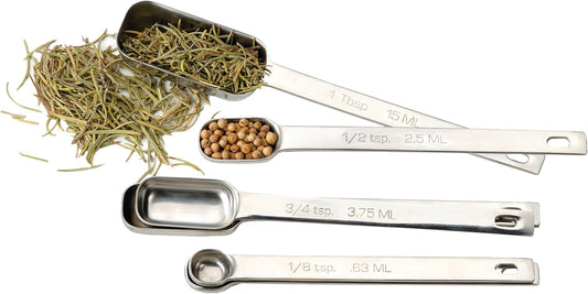 Endurance Stainless Steel Spice Measuring Spoons, Set of 6 | 1/8 tsp to 1 Tbsp Measurements | Nest for Easy Storage | Dishwasher Safe | Dry or Liquid | Baking or Cooking