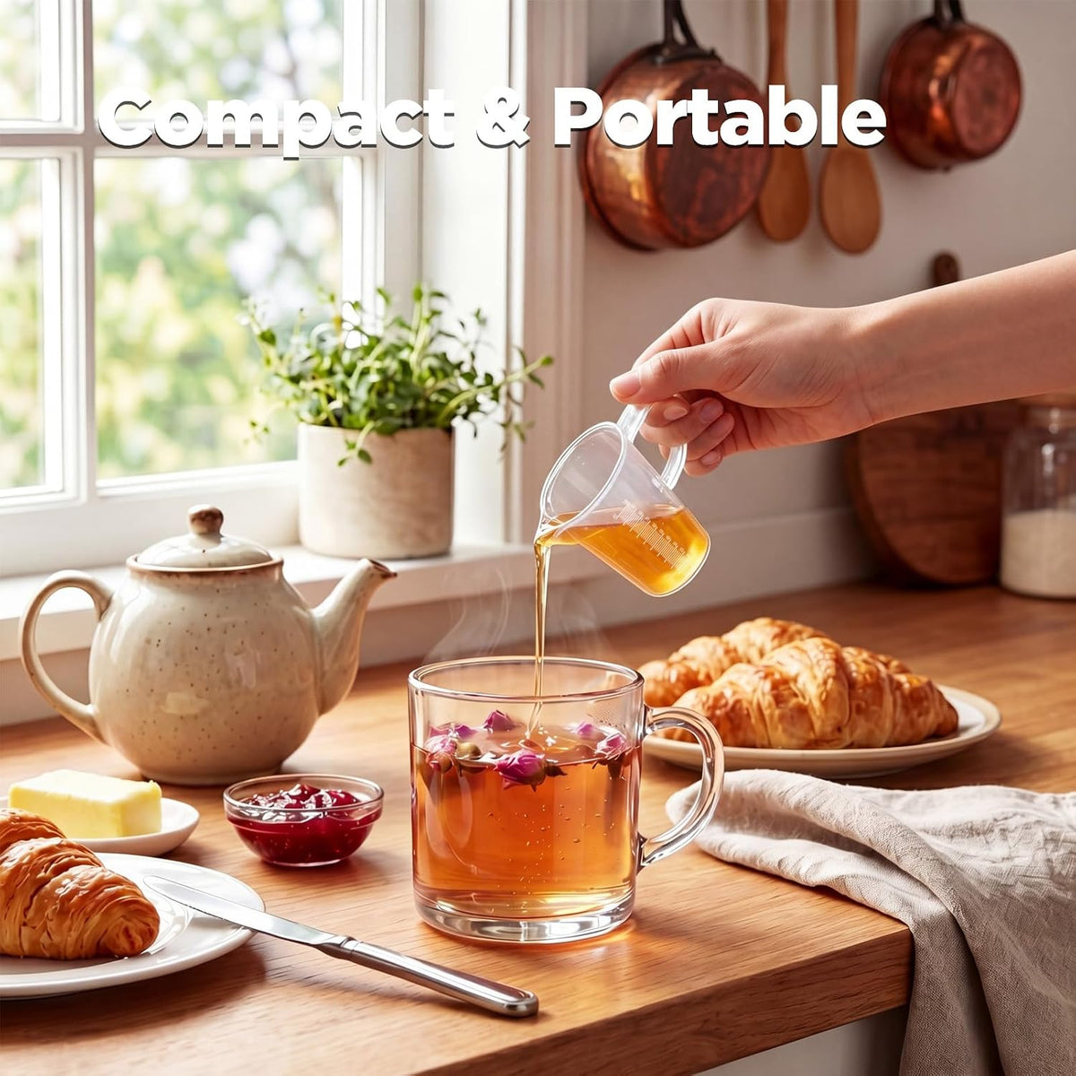 3-Piece Liquid Measuring Cups Set, 100ml 300ml 1000ml Clear Plastic Measuring Cup with Spout, BPA Free Nesting Measuring Tools for Kitchen Cooking & Baking
