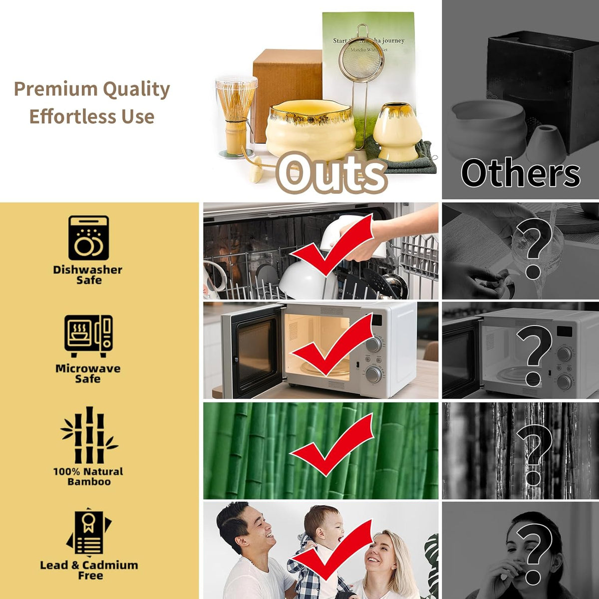 7-Piece Matcha Set, Matcha Bowl & Bamboo Whisk Kit | Ceremonial Matcha Whisk Tools with Golden Texture Details, Japanese Tea Ceremony Starter Kit & Unique Matcha Gift (Pink)