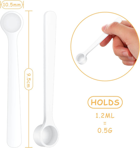 Powder Scoops Micro Measuring Spoons Tiny Shovel Scoop Spice Scoop Tiny Measuring Spoons Micro Powder Scoops for Cosmetics Spices Measurement Tools Supplies (36 Pieces, 1.2 Ml)
