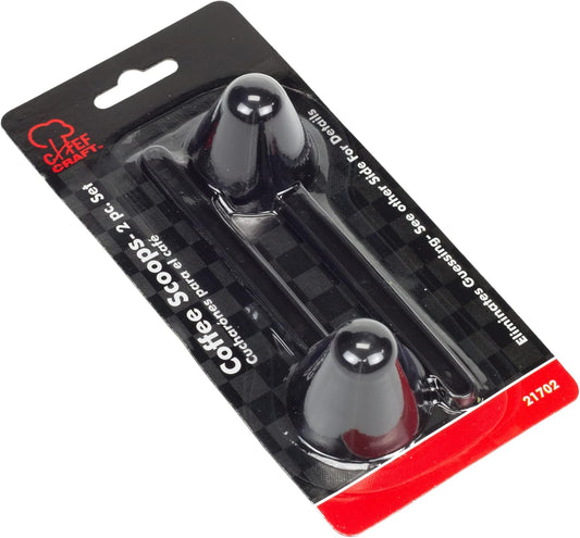 Classic Plastic Coffee Scoop, 1 Ounce 2 Piece Set, Black