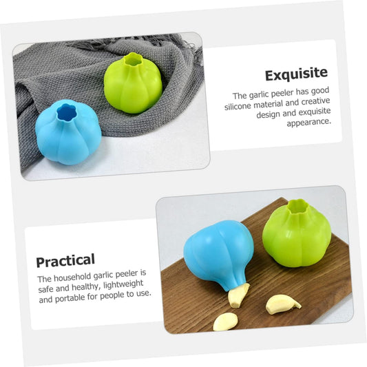 2pcs Silicone Garlic Peeler Reusable Garlic Skin Remover Tool Soft and Kitchen Gadget for Effortless Peeling Random Colors