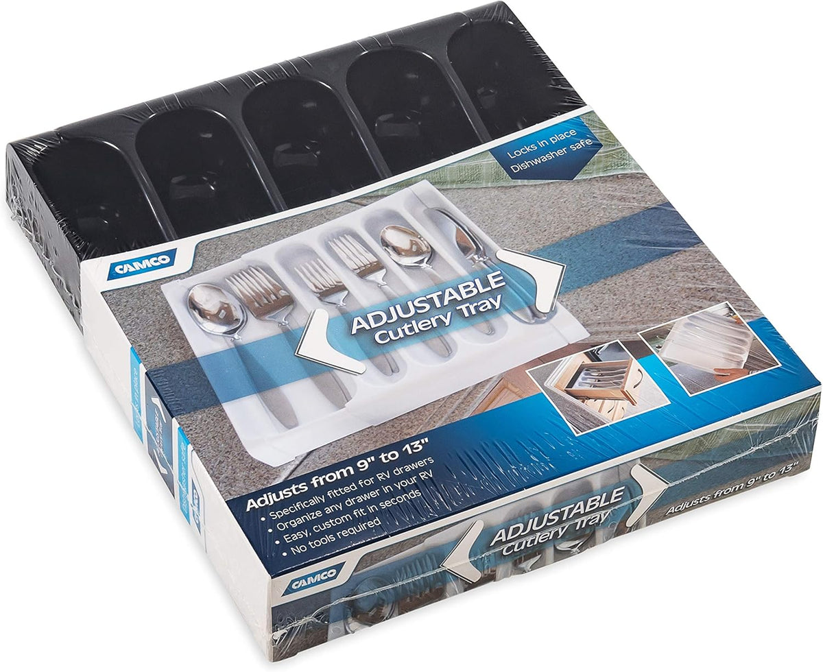 43508 Cutlery Tray - Designed for RV and Compact Kitchen Drawers - Easily Organize and Store Kitchen Flatware - White