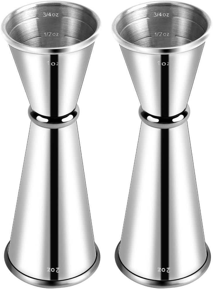 Jigger for Bartending, Double Cocktail Jigger Japanese Premium 304 Stainless Steel Jigger 2 OZ 1 OZ with Measurements Inside