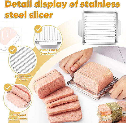 Luncheon Meat Slicer, 304 Stainless Steel Cutter for SPAM, 10 Slices,Solid and Durable
