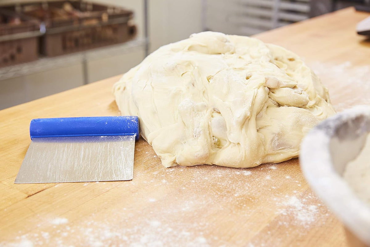 Matfer Bourgeat Stainless Steel Bench Scraper & Multi-Purpose Dough Cutter, Straight Edge, Rigid Edge