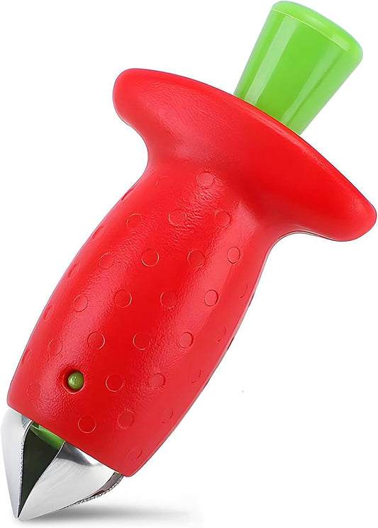 Red Strawberry Huller Remover Tool – Effortless Fruit Stem Removal, Ideal for Kitchen Prep