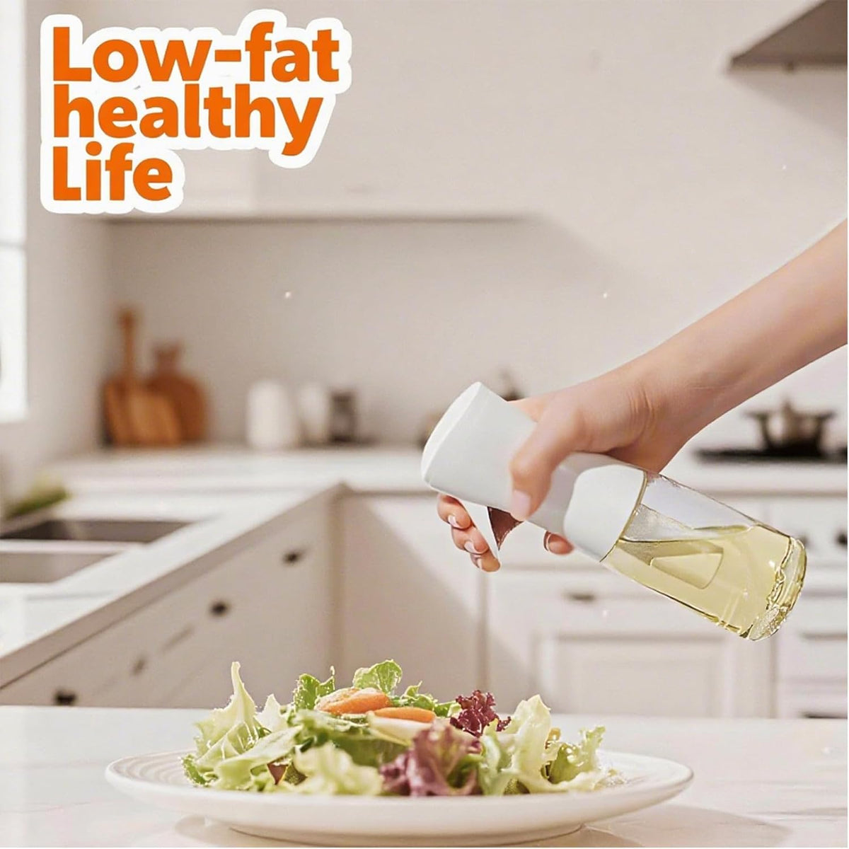 Olive Oil Sprayer for Cooking, 220ml Glass Oil Dispenser | Kitchen Gadgets, Food Grade Premium Spray Bottle, Continuous Spray with Portion Control, for Salad, Frying, BBQ