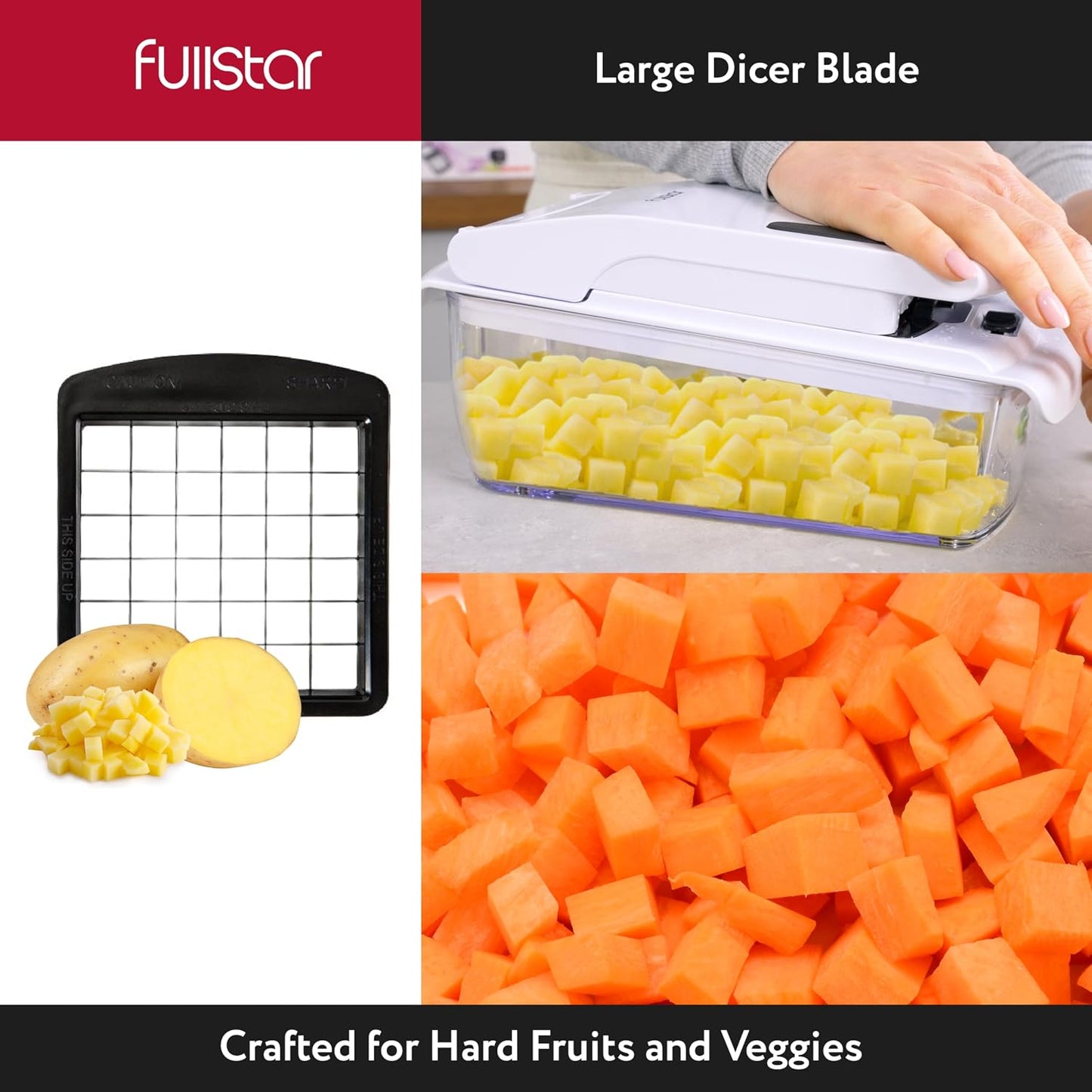 Blade Replacement Set For Select Vegetable Chopper Models | 2 pc Insert Set, Large Dicer for Potatoes & Apples, Small Dicer for Onions & Tomatoes, 3.9 x 4.4 inches