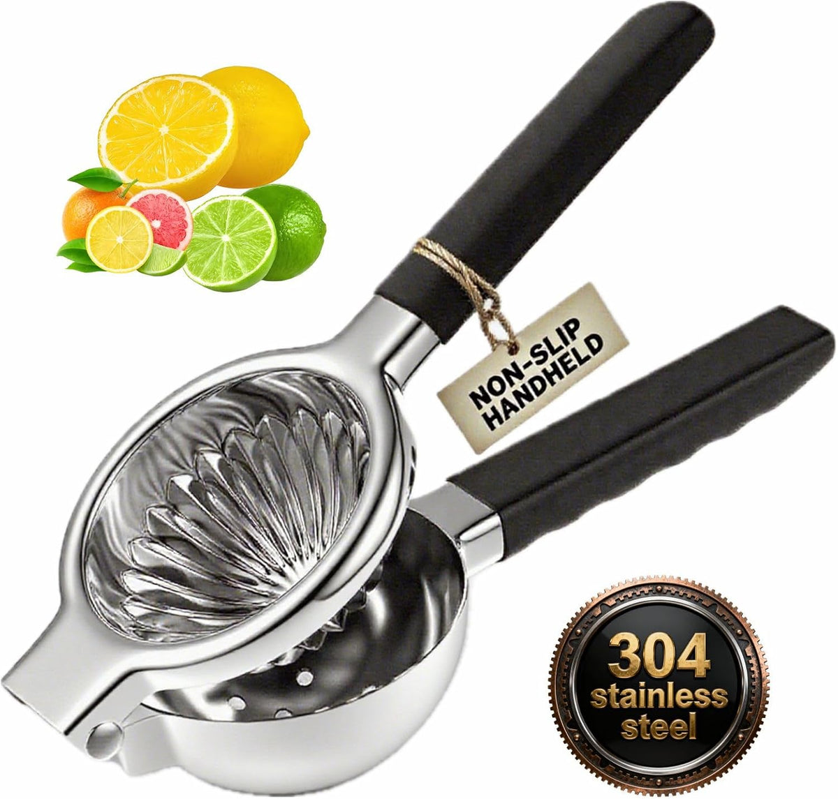Stainless Steel Lemon Squeezer, X-Large Manual Citrus Juicer
