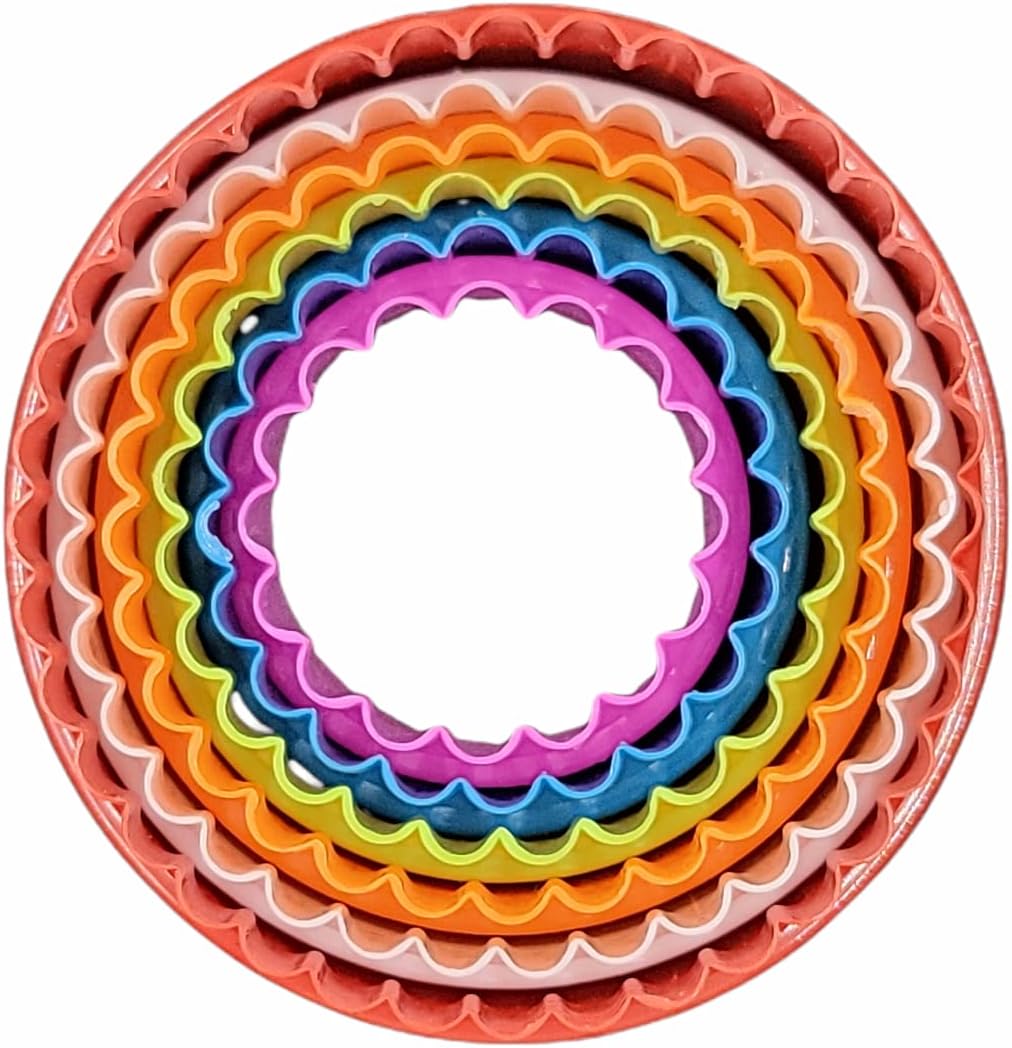 6pc Scalloped Biscuit/Cookie Dough Cutter Set, Round & Flower Edged, Dishwasher Safe, Plastic
