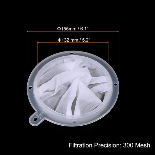 6.1" O.D. Food Filter Strainer, 300 Mesh Kitchen Mesh Filters Strainers Fine Mesh Sieve for Juice, Coffee, Soy Milk Filtration, White