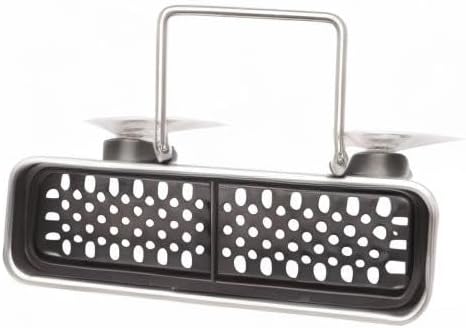 Sink Caddy, Sponge Holder for Kitchen Sink with Compartment Dividers, 4 Suction Cups & Wire Ledge Hanger for Secure Mount, Vented Base for Fast Drying, Brushed Stainless Steel