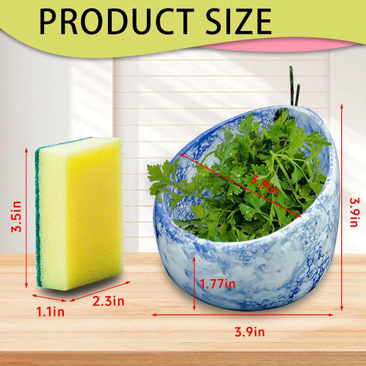 Pottery Herb Stripper,Herb Stripper,Herb Stripper Bowl Ceramic,Kitchen Herb Stripping Tool Efficient Leaf Removal Tool for Kale,Chard,Cilantro,Thyme, Basil, Parsley, Rosemary