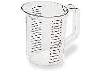 Rubbermaid Commercial Products Bouncer Clear Measuring Cup 2-Cup/0.5-Quart Clear Strong Food Grade Easy Read for Liquid/Dry Ingredients for Home/Professional Kitchen