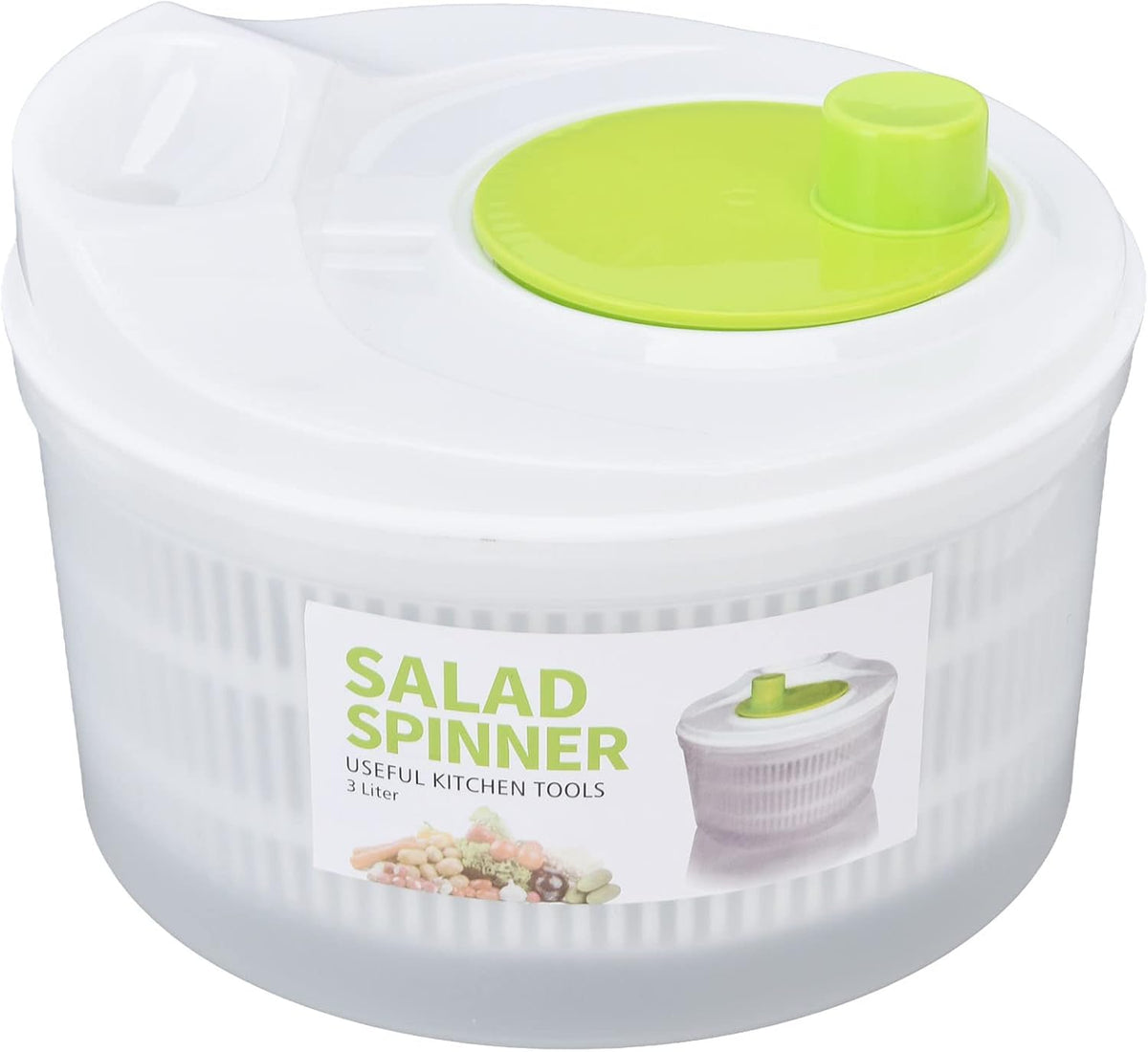 3L Salad Drainer Spinner, Multifunction Fruit and Vegetable Dryer Spinner, Salad Water Drainer with Bowl and Colander for Cooking