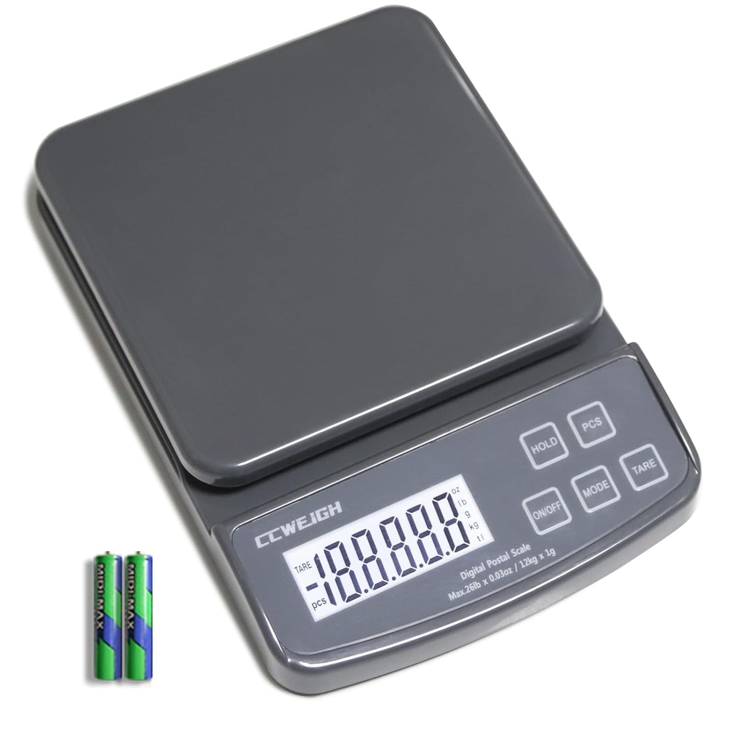 Postal Scales 6.6lbs 3kg/0.1g High Precision Food Scale for Kitchen with Hold,Tare and PCS,Portable Shipping Scale for Packages, Small Kitchen Business,Jewelry,Batteries Included (Grey6.6lbs/0.1g)