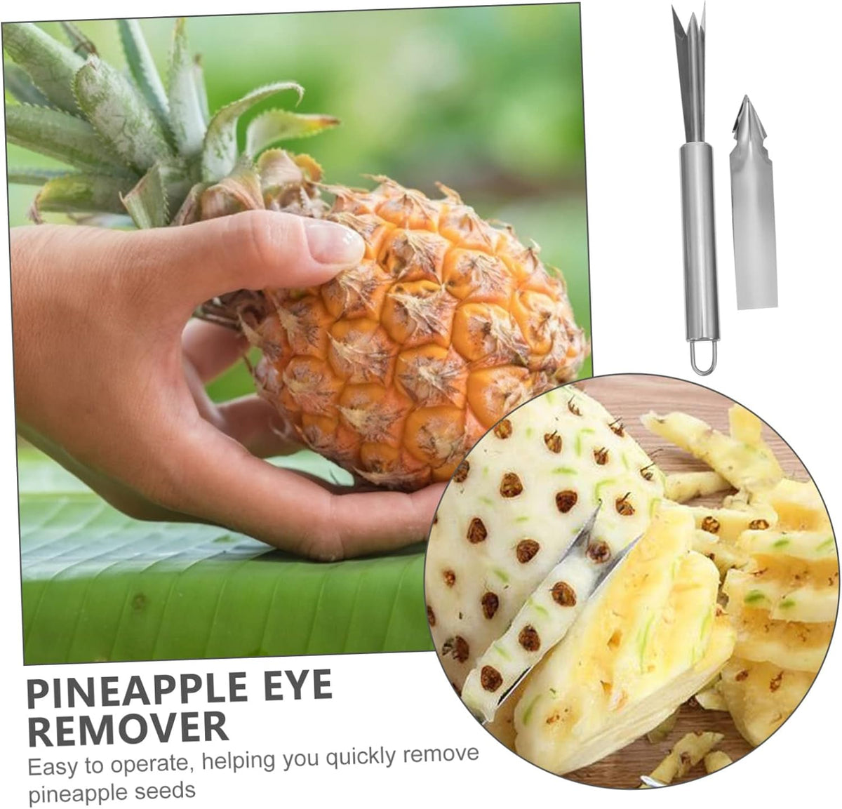 6 Pcs Stainless Steel Pineapple Corer and Slicer Efficient Pineapple Peeler and Cutter for Pineapple Chunks at Home Silver