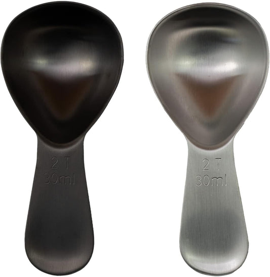 Coffee Scoop | 2 Tbsp | Brushed Black | Ergonomic Handle Stainless Steel | Precise Measuring Spoon for Coffee, Tea & More – Ergonomically Balanced Handle – Fits Inside Airscape Canisters