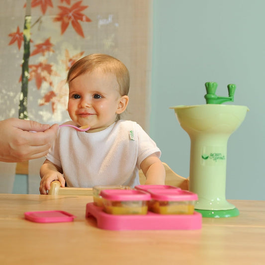 Fresh Baby Food Mill, Manual Puree Maker with Built-In Serving Bowl, Separates Seeds & Skins, No Batteries or Electricity Needed, Compact, Dishwasher Safe