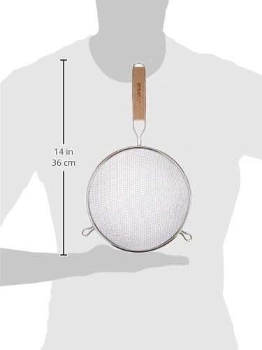 MS3A-8D Strainer with Double Fine Mesh, 8-Inch Diameter, Medium, Stainless Steel, Tan