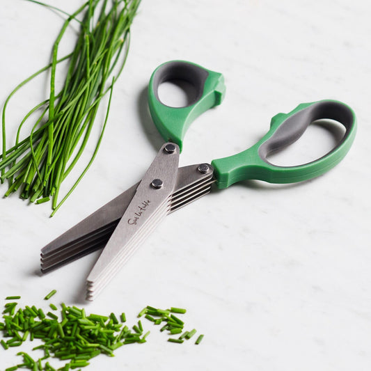 10-Blade Herb Shears, Stainless Steel Multi-Blade Herb Scissors for Fast Snipping Directly Over Dishes