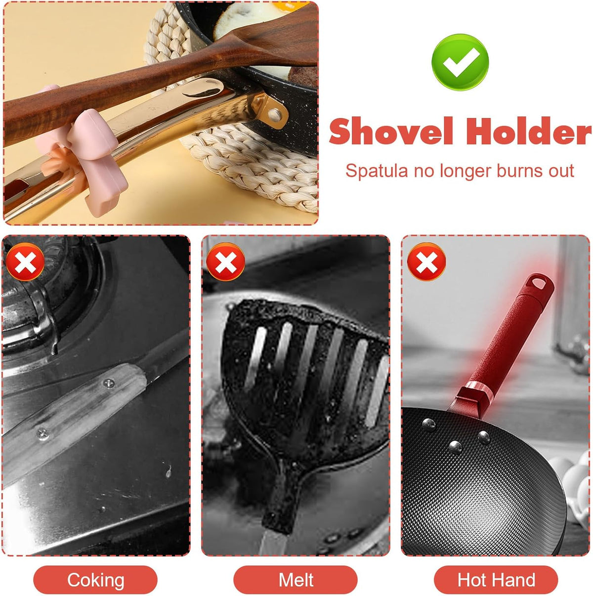 3Pcs Spoon Holder for Pot, Bowknot Silicone Spoon Pot Pan Holder | Pink Bow Pots Clip Rest for Cooking, Heat Resistance Non-Slip Cute Stove Top Spatula Holders