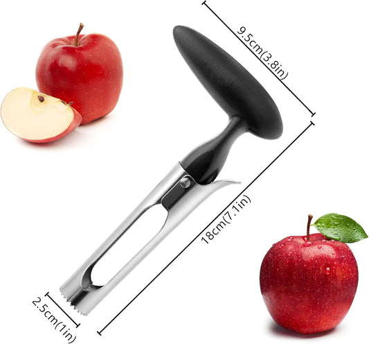 Apple Corer, Comfortable Handle and Sharp Serrated Blade Apple Core Remover, Sturdy and Easy to Use for Apple and Pear Core, Dishwasher Safe - Black