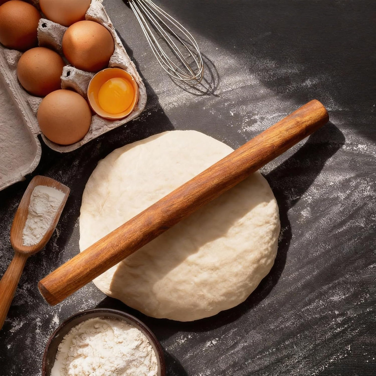 Wooden Rolling Pins for Baking,11.8” Dough French Roller Pin for Clay